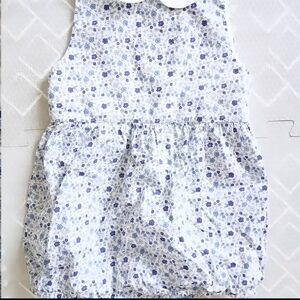 Floral Baby Romper with Peter Pan Collar